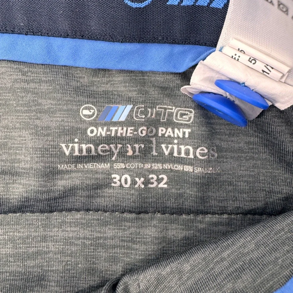 Vineyard Vines On-The-Go Pant Mens 30x32 Blue Stretch Performance Chino Pants